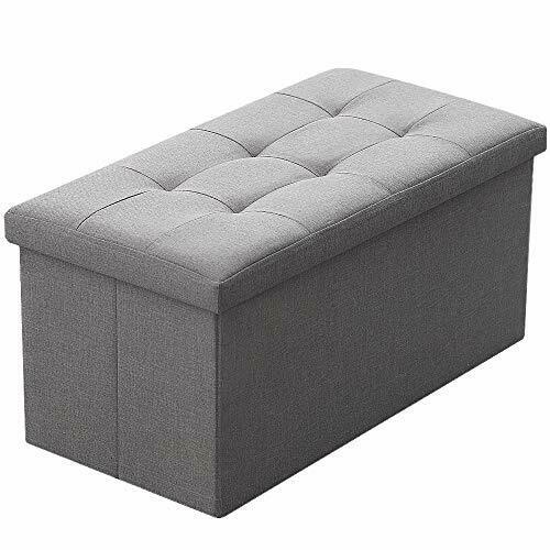 REMSOFT® Folding Toy Box Chest with Memory Foam Seat Tufted Trunk Bedroom Ottomans Bench Foot Rest Stool, 30 Inch