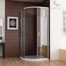 SEESUU® GLASS SHOWER DOOR FRAMELESS SLIDING SHOWER ENCLOSURE WITH STAINLESS STEEL
