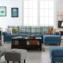 Remsoft Modern Sectional Corner Sofa Indoor Fabric Sofa Lounge Sofa Bed Blue Living Room