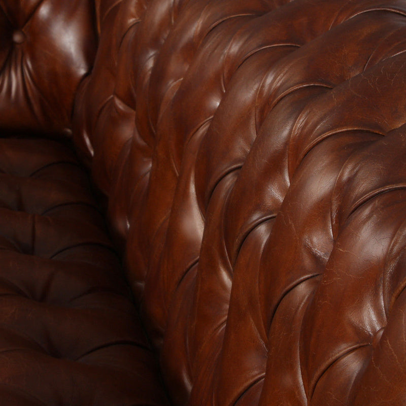 MARQUESSLIFE 100% GENUINE Full Leather,  HANDMADE ANTIQUE AGED LEATHER TUFTED COUCH 3 SEATER