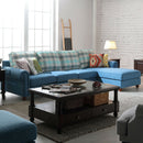Remsoft Modern Sectional Corner Sofa Indoor Fabric Sofa Lounge Sofa Bed Blue Living Room