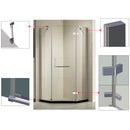SEESUU® GLASS SHOWER DOOR FRAMELESS SLIDING SHOWER ENCLOSURE WITH STAINLESS STEEL