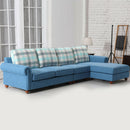 Remsoft Modern Sectional Corner Sofa Indoor Fabric Sofa Lounge Sofa Bed Blue Living Room