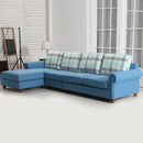 Remsoft Modern Sectional Corner Sofa Indoor Fabric Sofa Lounge Sofa Bed Blue Living Room