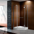 SEESUU® CORNER HINGED SHOWER DOOR WALK IN GLASS SHOWER ENCLOSURE