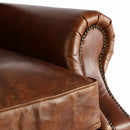 MarquessLife Hamdmade Single Sofa Couch Antique Style Full Genuine Aged Leather