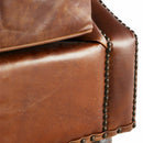 MarquessLife Hamdmade Single Sofa Couch Antique Style Full Genuine Aged Leather