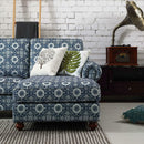 REMSOFT Classic Indoor Sofa Couch w/Chaise Blue & White Porcelain Home Decor