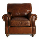 MarquessLife Hamdmade Single Sofa Couch Antique Style Full Genuine Aged Leather