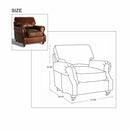MarquessLife Hamdmade Single Sofa Couch Antique Style Full Genuine Aged Leather