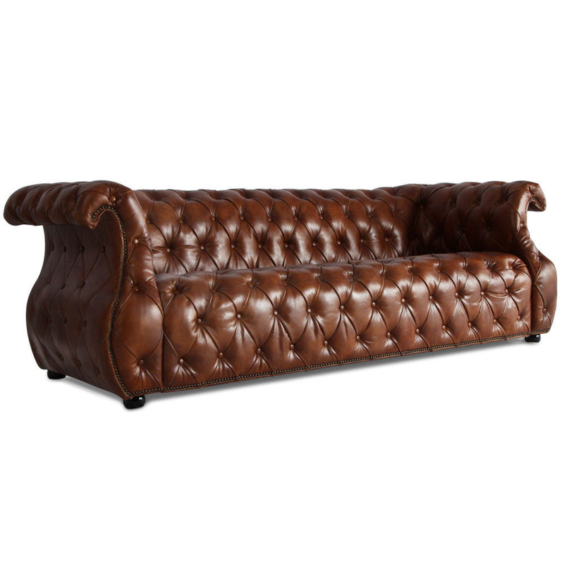 MARQUESSLIFE 100% GENUINE Full Leather,  HANDMADE ANTIQUE AGED LEATHER TUFTED COUCH 3 SEATER
