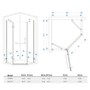 SEESUU® CORNER HINGED SHOWER DOOR WALK IN GLASS SHOWER ENCLOSURE