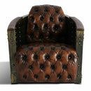 MARQUESSLIFE 100% GENUNIE LEATHER HANDMADE TUFTED COUCH INDUSTRIAL SINGLE SOFA