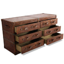 MARQUESSLIFE LUXURY HAMDMADE ANTIQUE SIDEBOARD FULL 100% GENUINE AGED LEATHER