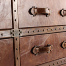 MARQUESSLIFE LUXURY HAMDMADE ANTIQUE SIDEBOARD FULL 100% GENUINE AGED LEATHER