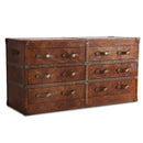 MARQUESSLIFE LUXURY HAMDMADE ANTIQUE SIDEBOARD FULL 100% GENUINE AGED LEATHER