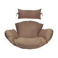 Island Gale Twin(Pair of 2) Hanging Basket Chairs Outdoor Front Porch Furniture with Stand and Cushion
