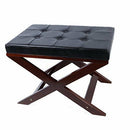 REMSOFT® Upholstered X Bench Ottoman in Black and Cream Color (cream)