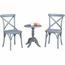3PCS Patio Set Outdoor Indoor HEAVY DUTY Classical Plastic Nylon Cross Back Dining Chairs with Table (Choice of Colors)