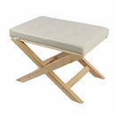 REMSOFT® Upholstered X Bench Ottoman in Black and Cream Color (cream)