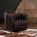 MARQUESSLIFE 100% GENUNIE LEATHER HANDMADE TUFTED COUCH INDUSTRIAL SINGLE SOFA