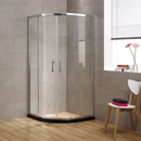 SEESUU® GLASS SHOWER DOOR FRAMELESS SLIDING SHOWER ENCLOSURE WITH STAINLESS STEEL